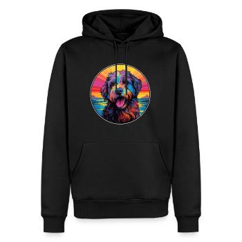 Bouvier des Ardennes Hunderasse bunte Karikatur wa - Männer Premium Bio Hoodie - Schwarz - Vorne - Nico (187cm)