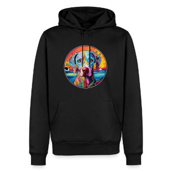 Braque Du Bourbonnais Hunderasse Bunte Karikatur W - Männer Premium Bio Hoodie - Schwarz - Vorne - Nico (187cm)