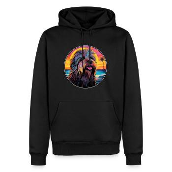 Briard Hund Rasse Bunte Karikatur Aquarell - Männer Premium Bio Hoodie - Schwarz - Vorne - Nico (187cm)