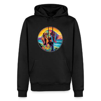 Canarian Warren Hound chien race coloré dessin animé W - Sweat à capuche Premium bio Homme - noir - Devant - Nico (187cm)