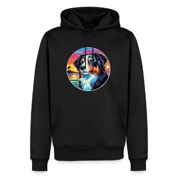 Karpaten-Schäferhund-Rasse Bunte Karikatur Wat - Männer Premium Bio Hoodie - Schwarz - Vorne - Nico (187cm)