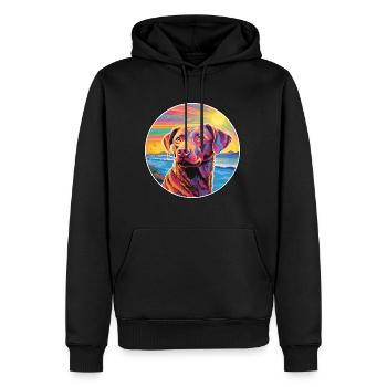 Chesapeake Bay Retriever Hund Rasse Bunt Cartoo - Männer Premium Bio Hoodie - Schwarz - Vorne - Nico (187cm)