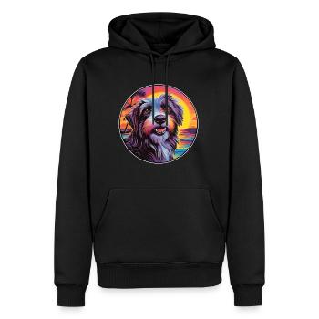 Chien de berger catalan race de chien dessin animé coloré Waterc - Sweat à capuche Premium bio Homme - noir - Devant - Nico (187cm)
