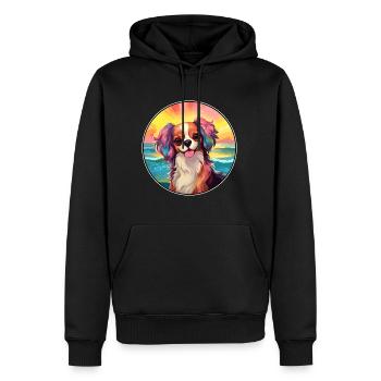 Continental Toy Spaniel Chien Race Coloré Dessin Animé - Sweat à capuche Premium bio Homme - noir - Devant - Nico (187cm)