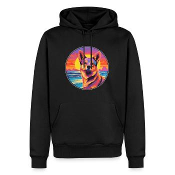Dingo-Hunderasse Buntes Cartoon-Aquarell - Männer Premium Bio Hoodie - Schwarz - Vorne - Nico (187cm)