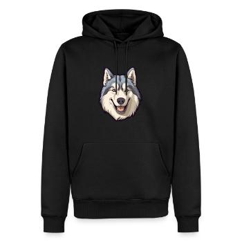 Alaskan Malamute Hunderasse Karikatur Kawaii Illustra - Männer Premium Bio Hoodie - Schwarz - Vorne - Nico (187cm)