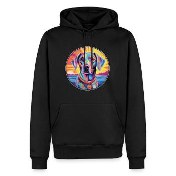 Gascon Saintongeois Race De Chien Coloré Cartoon Wat - Sweat à capuche Premium bio Homme - noir - Devant - Nico (187cm)