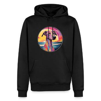 Galgo Español Hunderasse Bunte Karikatur Watercolo - Männer Premium Bio Hoodie - Schwarz - Vorne - Nico (187cm)