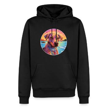 Havenese chien race coloré dessin animé aquarelle - Sweat à capuche Premium bio Homme - noir - Devant - Nico (187cm)