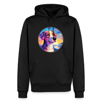 Hokkaido Hunderasse Buntes Karikatur-Aquarell - Männer Premium Bio Hoodie - Schwarz - Vorne - Nico (187cm)