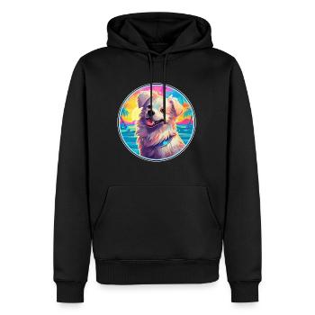 Hygenhund chien race coloré dessin animé aquarelle - Sweat à capuche Premium bio Homme - noir - Devant - Nico (187cm)