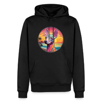 Inka Haarlose Hunderasse Bunte Karikatur Watercolo - Männer Premium Bio Hoodie - Schwarz - Vorne - Nico (187cm)