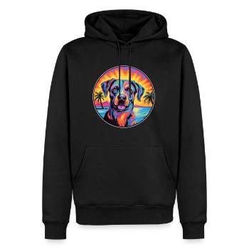 Kai Ken chien race coloré dessin animé aquarelle - Sweat à capuche Premium bio Homme - noir - Devant - Nico (187cm)