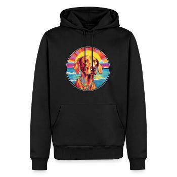 Hongrois Vizsla Race De Chien Coloré Cartoon Waterc - Sweat à capuche Premium bio Homme - noir - Devant - Nico (187cm)