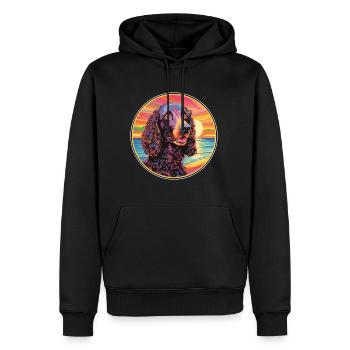 Irischer Wasserspaniel Hunderasse Bunte Karikatur Wat - Männer Premium Bio Hoodie - Schwarz - Vorne - Nico (187cm)