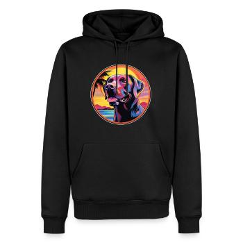 Labrador Hunderasse Bunte Karikatur Aquarell - Männer Premium Bio Hoodie - Schwarz - Vorne - Nico (187cm)