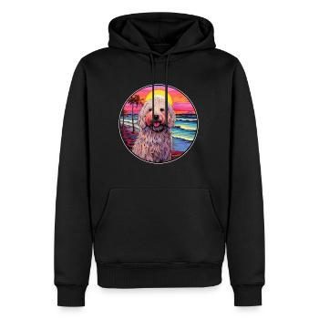 Komondor Dog Breed Aquarelle de dessin animé coloré - Sweat à capuche Premium bio Homme - noir - Devant - Nico (187cm)