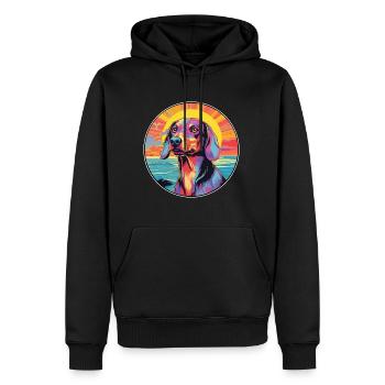 Lettische Jagdhundrasse Bunte Karikatur Watercolo - Männer Premium Bio Hoodie - Schwarz - Vorne - Nico (187cm)