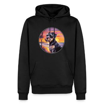Mittelschnauzer Hunderasse Bunte Karikatur Waterco - Männer Premium Bio Hoodie - Schwarz - Vorne - Nico (187cm)