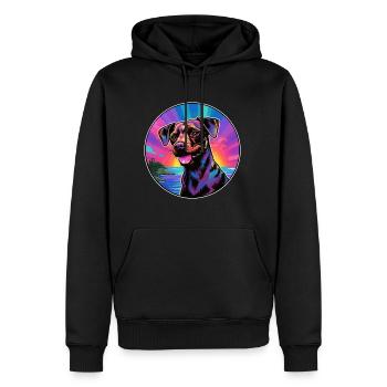 Patterdale Terrier Dog Breed Colorful Cartoon Wate - Men’s Premium Organic Hoodie - black - Front - Nico (187cm)