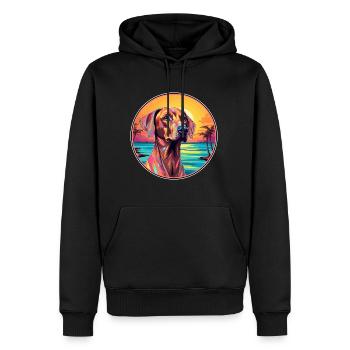 Rhodesian Ridgeback Hunderasse Bunte Karikatur Wat - Männer Premium Bio Hoodie - Schwarz - Vorne - Nico (187cm)