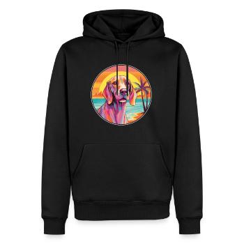 Chien Russe Chien Race Coloré Dessin Animé Watercolo - Sweat à capuche Premium bio Homme - noir - Devant - Nico (187cm)