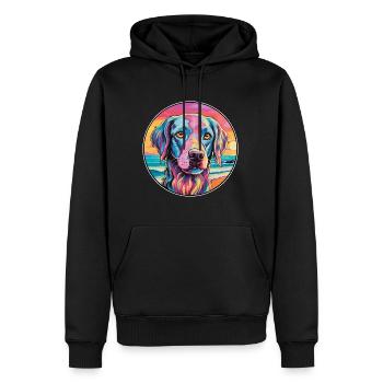 Sapsali Dog Breed Colorful Cartoon Watercolor - Men’s Premium Organic Hoodie - black - Front - Nico (187cm)