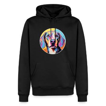 Serbischer dreifarbiger Hund Rasse Bunt Cartoo - Männer Premium Bio Hoodie - Schwarz - Vorne - Nico (187cm)