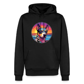 St. Miguel Cattle Dog Rasse Bunte Karikatur Wasserc - Männer Premium Bio Hoodie - Schwarz - Vorne - Nico (187cm)