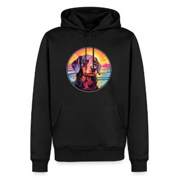 Uruguayan Cimarron Dog Breed Colorful Cartoon Wate - Men’s Premium Organic Hoodie - black - Front - Nico (187cm)