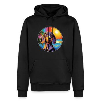 Westfälische Dachsbracke Hunderasse Bunte Karikatur - Männer Premium Bio Hoodie - Schwarz - Vorne - Nico (187cm)