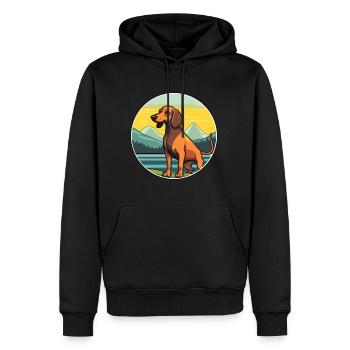 Alpine Dachsbracke chien race dessin animé Kawaii chien - Sweat à capuche Premium bio Homme - noir - Devant - Nico (187cm)