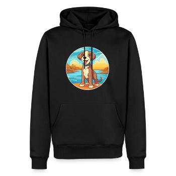 Argentino Hund Rasse Cartoon Kawaii Clipart Hund Haustier - Männer Premium Bio Hoodie - Schwarz - Vorne - Nico (187cm)