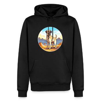 Chien de berger d’Anatolie race Cartoon Kawaii chien - Sweat à capuche Premium bio Homme - noir - Devant - Nico (187cm)