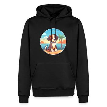Aidi chien race dessin animé Kawaii Clipart aquarelle - Sweat à capuche Premium bio Homme - noir - Devant - Nico (187cm)