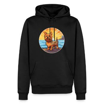 Australischer Seidenterrier Hunderasse Cartoon Kawaii - Männer Premium Bio Hoodie - Schwarz - Vorne - Nico (187cm)