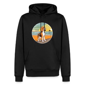 Beagle Harrier Hund Rasse Cartoon Kawaii Clipart - Männer Premium Bio Hoodie - Schwarz - Vorne - Nico (187cm)
