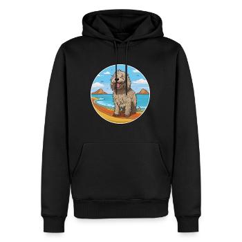 Bergamasco Schäferhund Hund Rasse Cartoon Kawaii Hund - Männer Premium Bio Hoodie - Schwarz - Vorne - Nico (187cm)