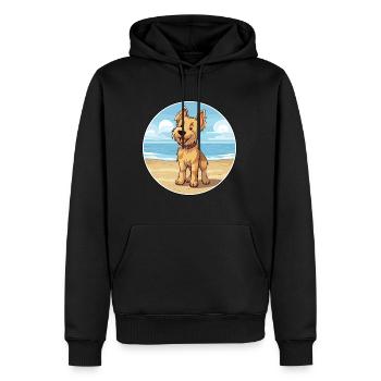 Berger Picard chien race Cartoon Kawaii Clipart chien - Sweat à capuche Premium bio Homme - noir - Devant - Nico (187cm)