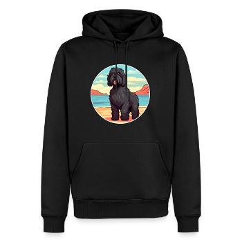 Race de chien Terrier russe noir Cartoon Kawaii Dog - Sweat à capuche Premium bio Homme - noir - Devant - Nico (187cm)