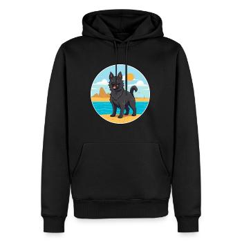 Chien de berger belge chien race Cartoon Kawaii Clipart - Sweat à capuche Premium bio Homme - noir - Devant - Nico (187cm)