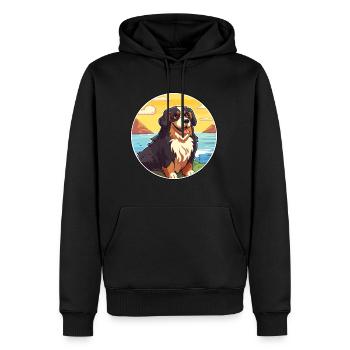 Berner Laufhund Dog Breed Cartoon Kawaii Clipart - Men’s Premium Organic Hoodie - black - Front - Nico (187cm)