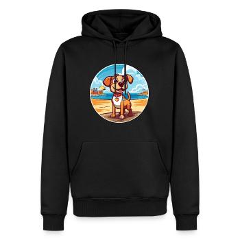 Billy chien race dessin animé Kawaii Clipart aquarelle - Sweat à capuche Premium bio Homme - noir - Devant - Nico (187cm)