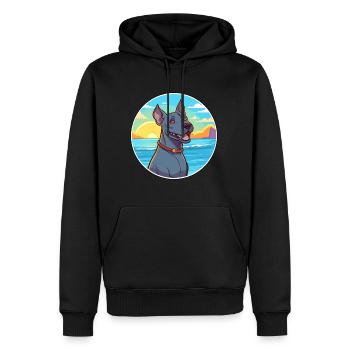 Blauer Thai Ridgeback Hund Rasse Cartoon Kawaii Hund - Männer Premium Bio Hoodie - Schwarz - Vorne - Nico (187cm)