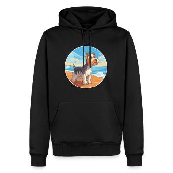Biewer Terrier chien race Cartoon Kawaii Clipart - Sweat à capuche Premium bio Homme - noir - Devant - Nico (187cm)