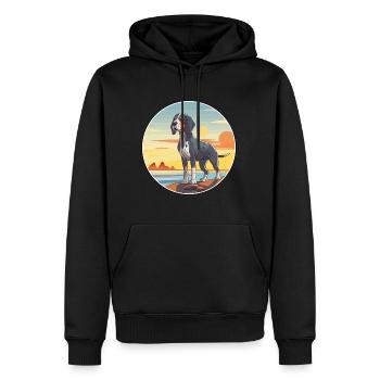 Bluetick Coonhound race chien de bande dessinée Kawaii chien - Sweat à capuche Premium bio Homme - noir - Devant - Nico (187cm)