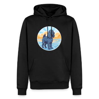 Épagneul Picard bleu race chien Cartoon Kawaii chien - Sweat à capuche Premium bio Homme - noir - Devant - Nico (187cm)