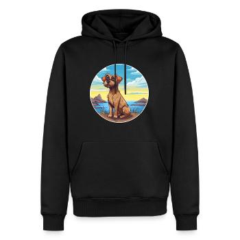 Border Terrier chien race Cartoon Kawaii Clipart - Sweat à capuche Premium bio Homme - noir - Devant - Nico (187cm)