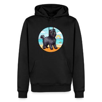 Bouvier Des Flandres Race De Chien Cartoon Kawaii Chien - Sweat à capuche Premium bio Homme - noir - Devant - Nico (187cm)
