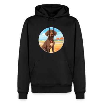 Burgos Pointer chien race Cartoon Kawaii Clipart - Sweat à capuche Premium bio Homme - noir - Devant - Nico (187cm)